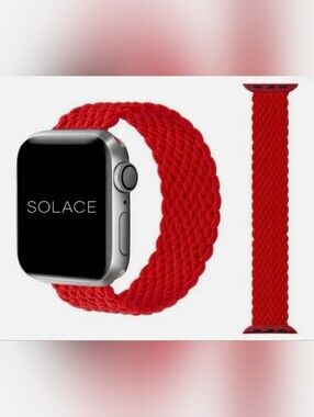 Solace Red Braided Solo Loop-Compatible Smartwatch Band